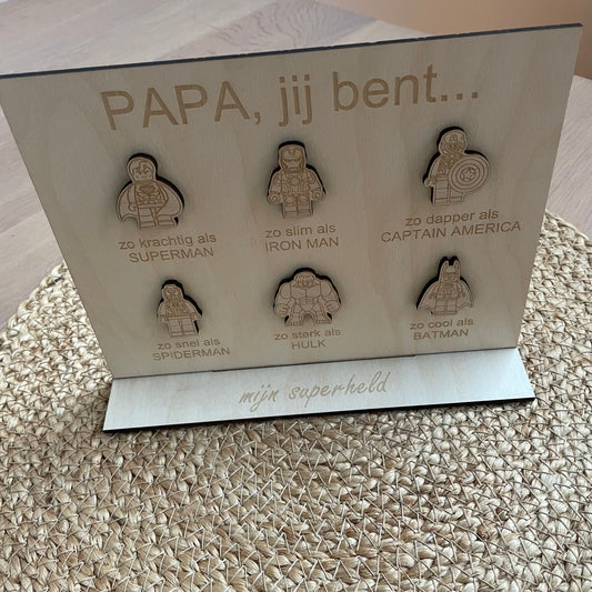 Houten staander - Superhelden editie