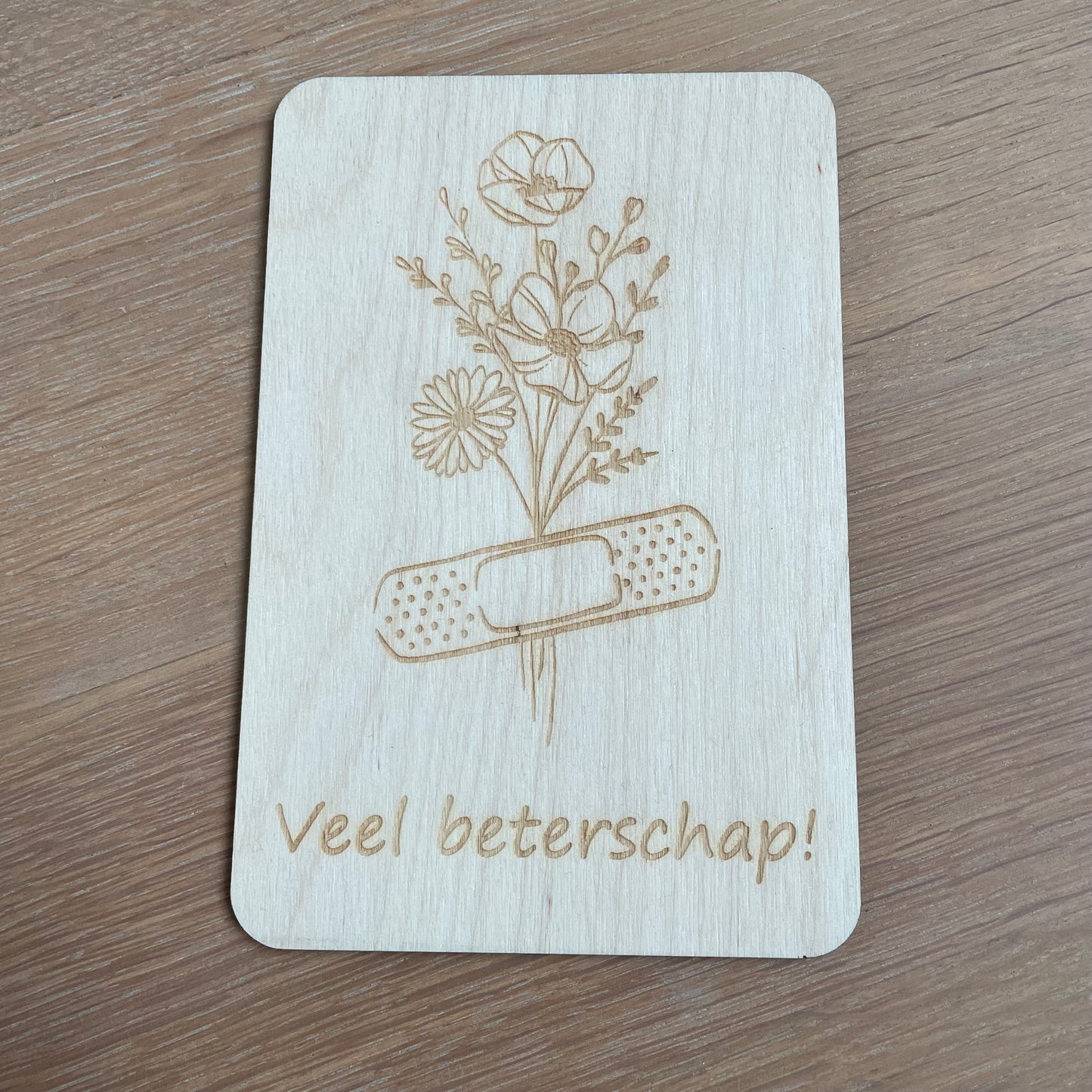 Houten kaartjes