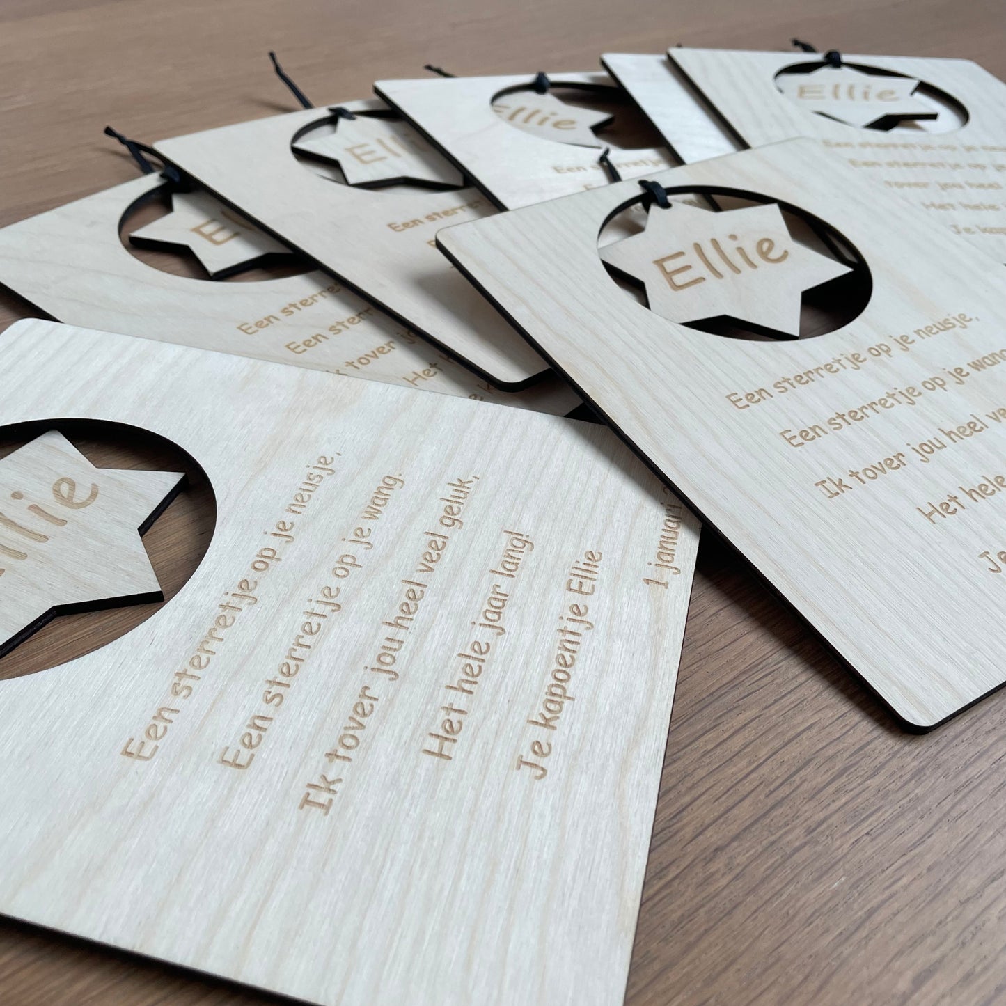 Nieuwjaarsbrief op hout