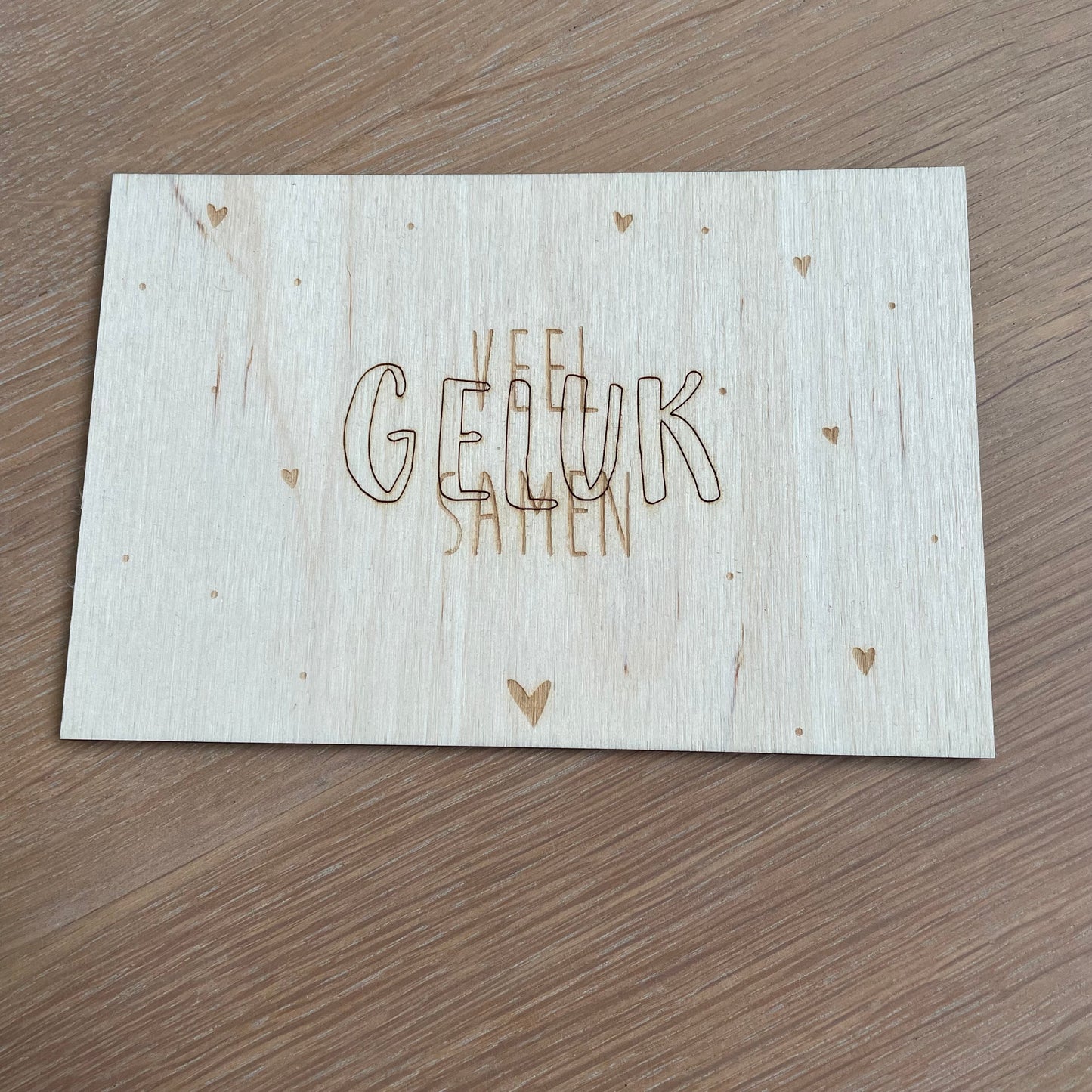 Houten kaartjes