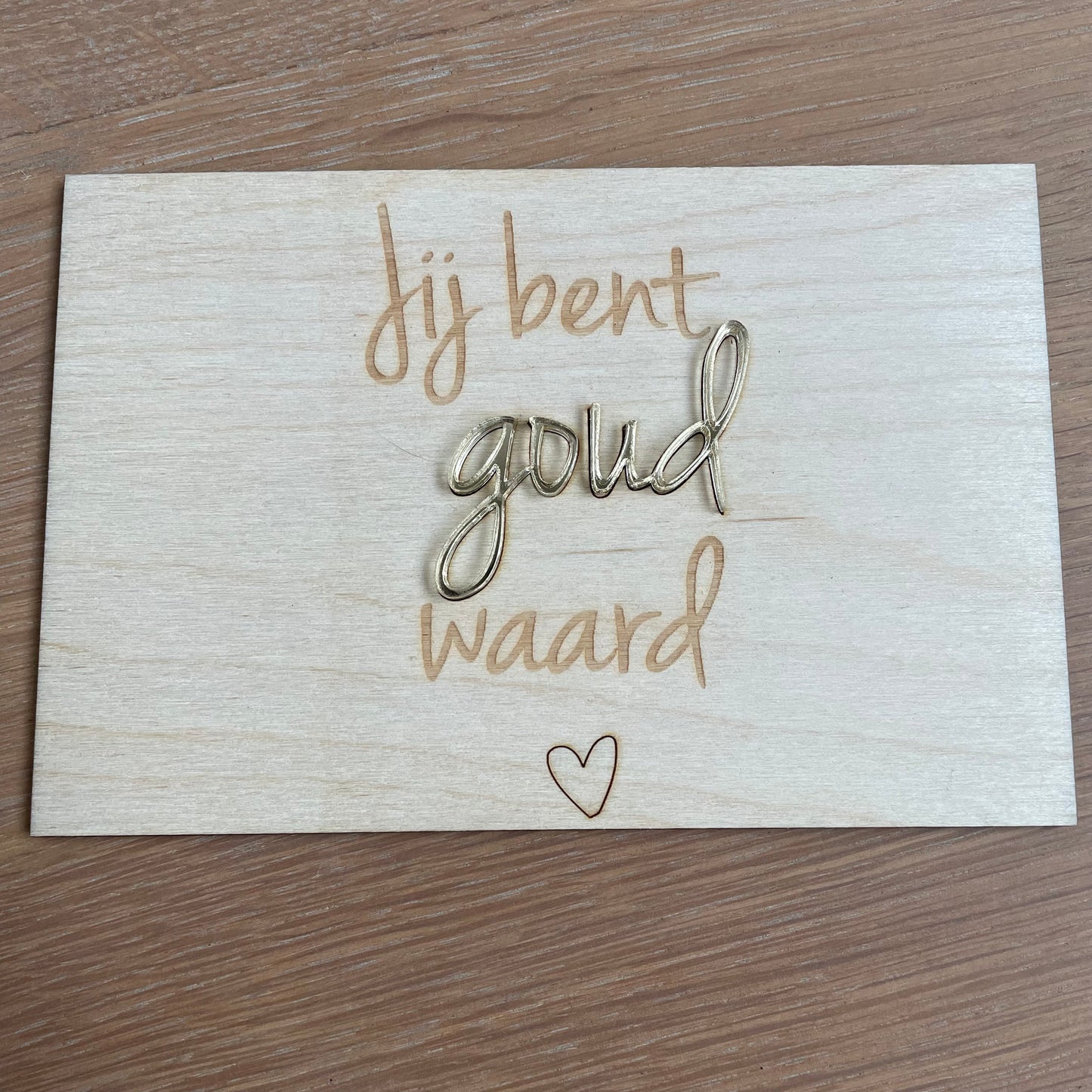 Houten kaartjes