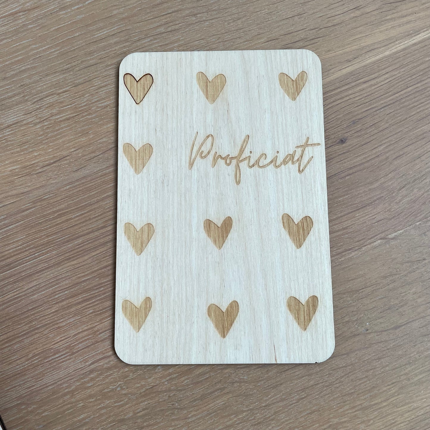 Houten kaartjes
