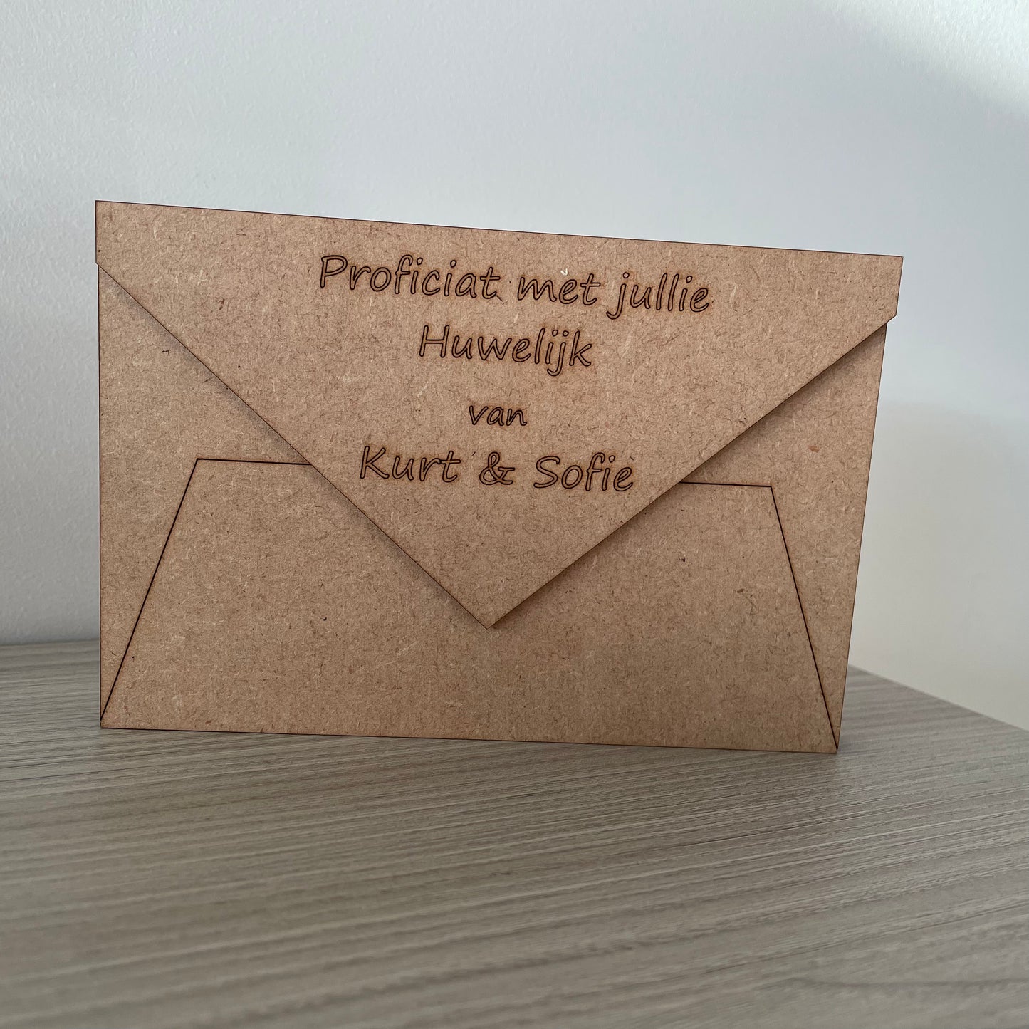 Houten envelop